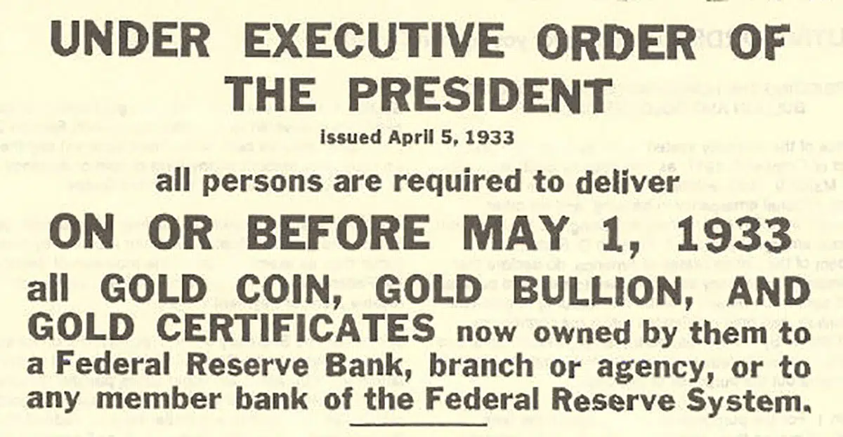 Gold Executive Order 1933